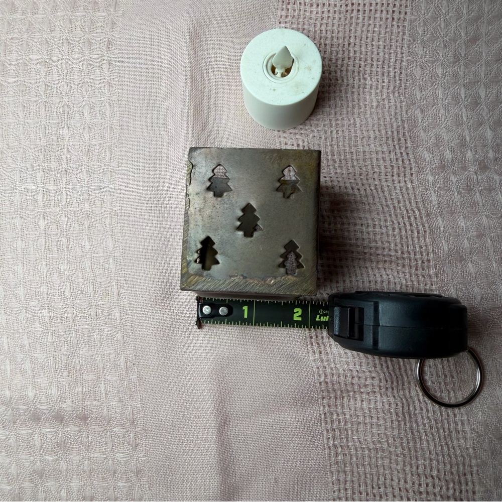 Metal Holiday Tree Candle Votive Holder - Rustic Bronze